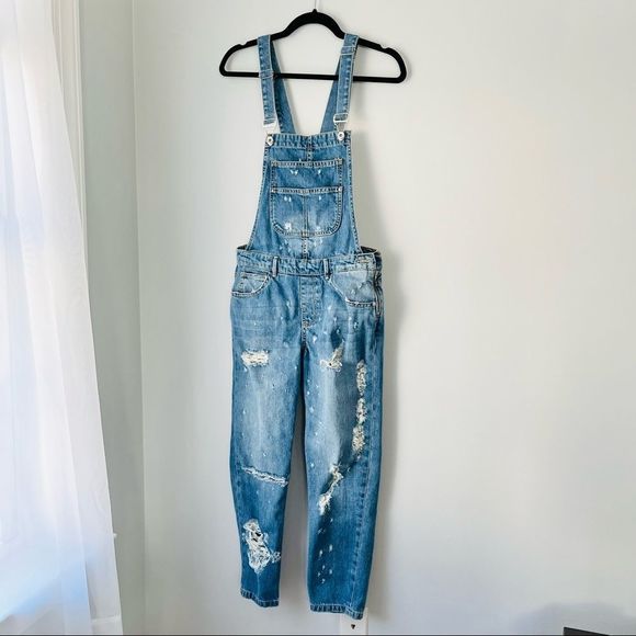 ZARA Distressed Trafaluc Overalls XS - Picture 3 of 9
